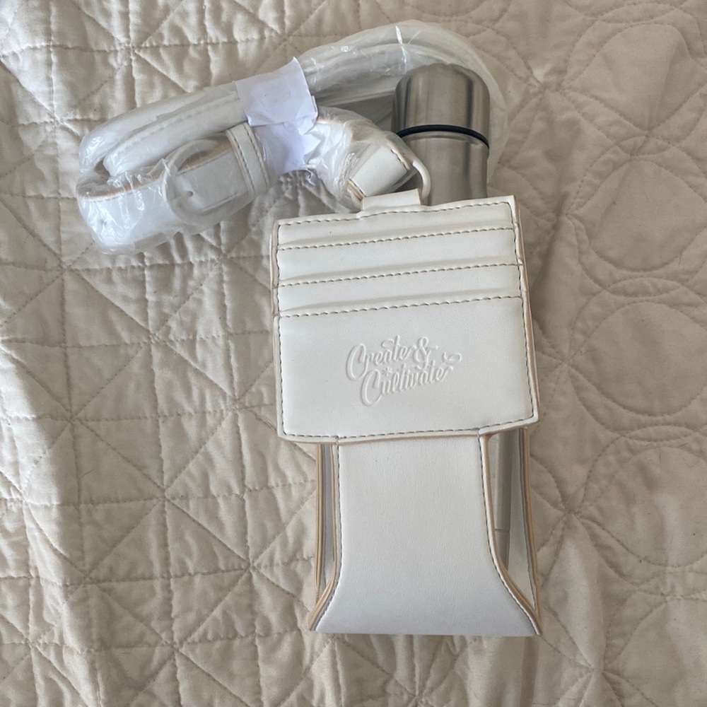 Create and Cultivate Vegan Leather Water Bottle Crossbody